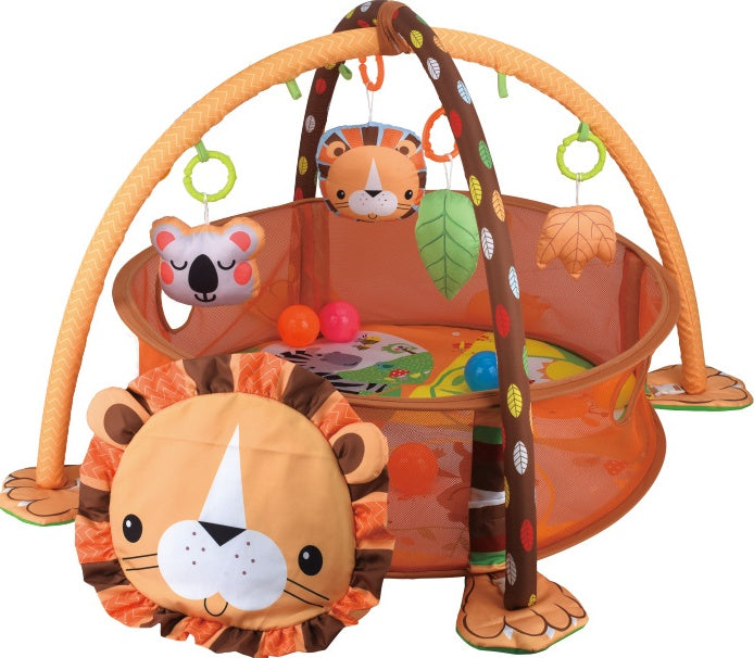 Baby Crawling Mat with Play Fence & Activity Rack
