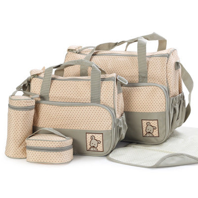5-Piece Mummy & Baby Diaper Bag Set – Waterproof, Spacious & Travel-Ready