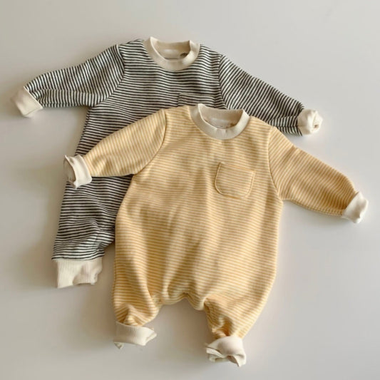 Cozy Striped Cotton Baby Jumpsuit (Unisex)