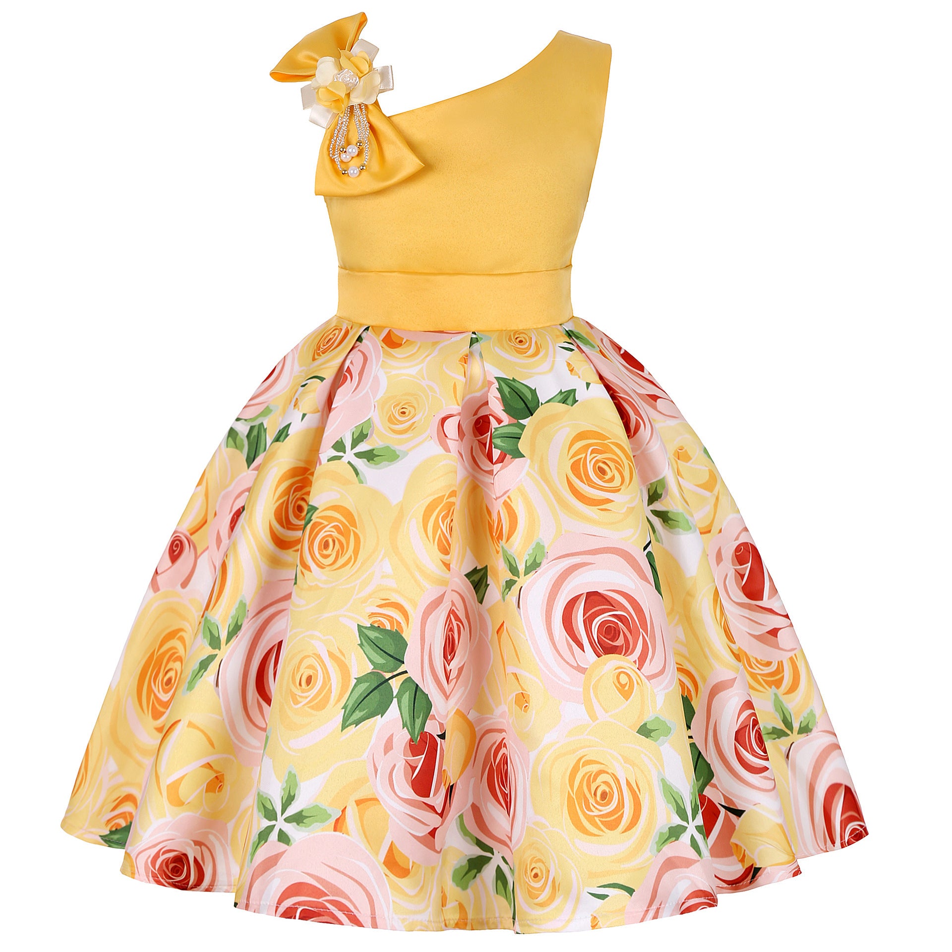 Girls Princess Floral Party Dress - Purple / 140cm Girls Princess Floral Party Dress - Purple / 140cm