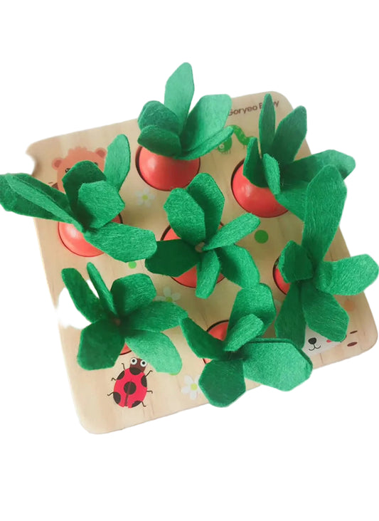 Wooden Carrot Harvest Montessori Toy