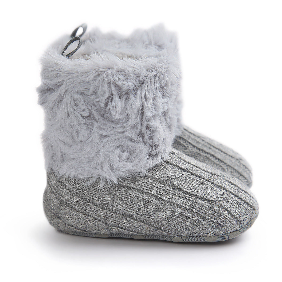 Cozy Knit & Faux Fur Baby Booties