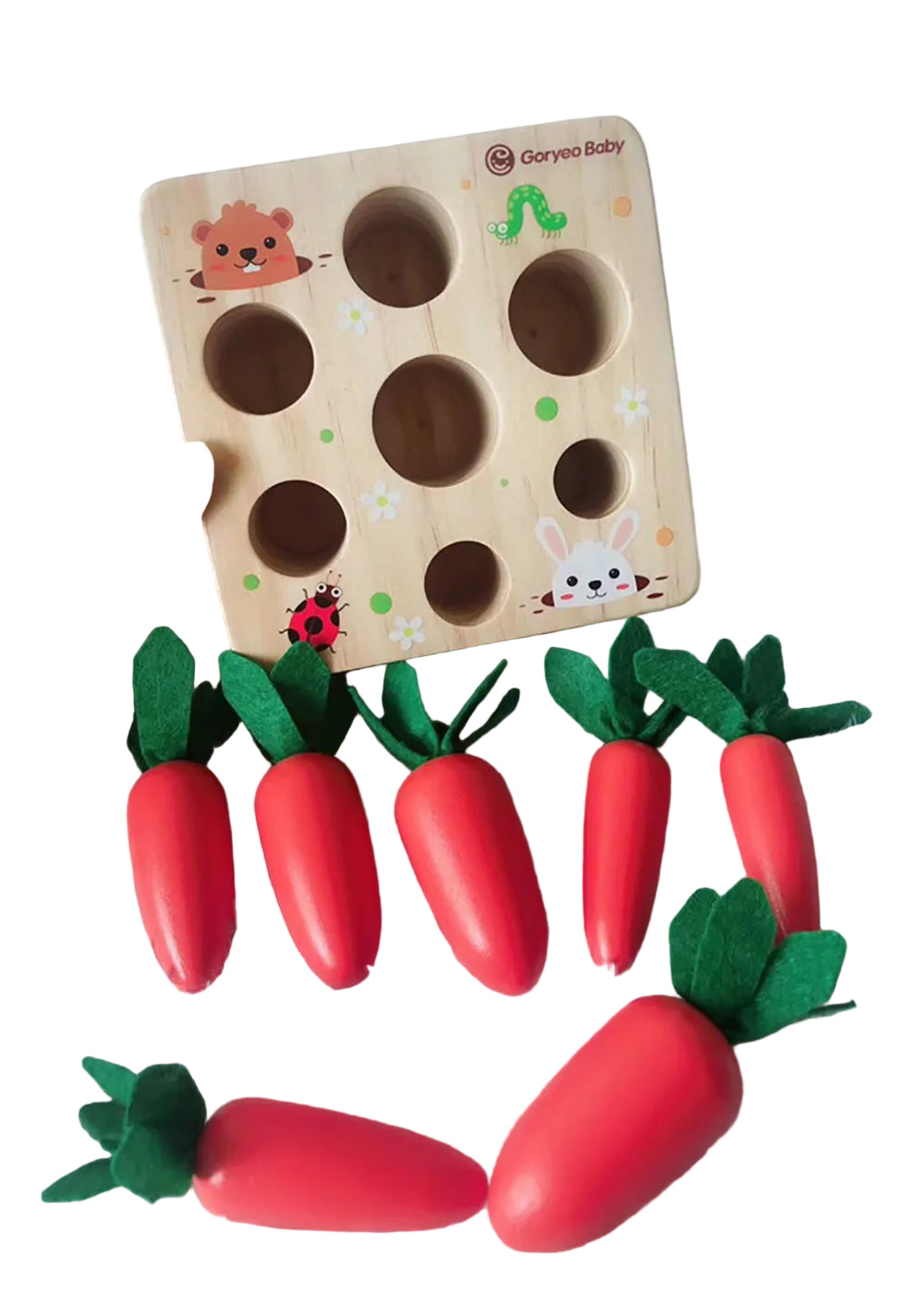 Wooden Carrot Harvest Montessori Toy
