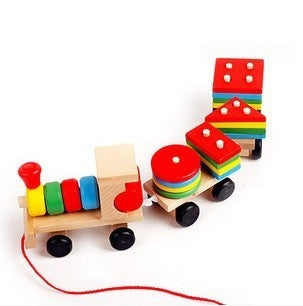 Wooden Stacking Train — Educational Toy for Toddlers