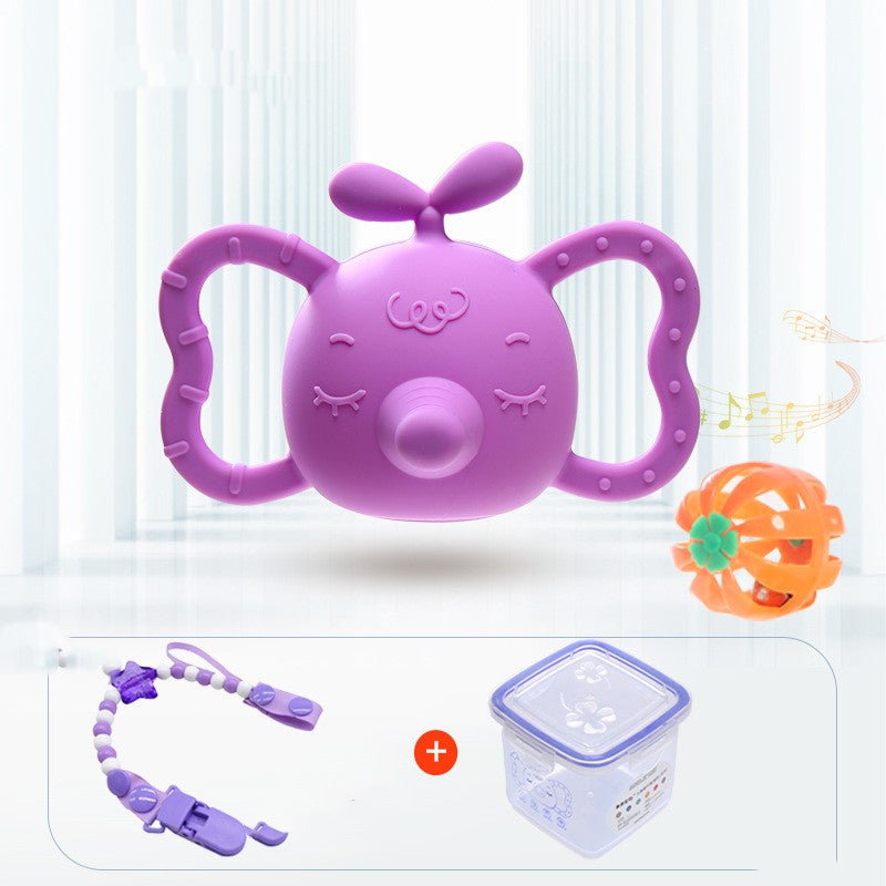 Baby Elephant Silicone Teether & Rattle – Soothing, Safe & Adorable for Little Chewers