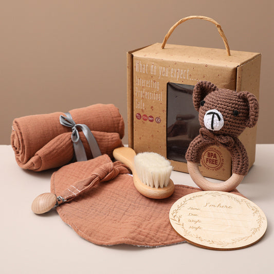 Baby Gift Set – Swaddle, Teether & Grooming Kit