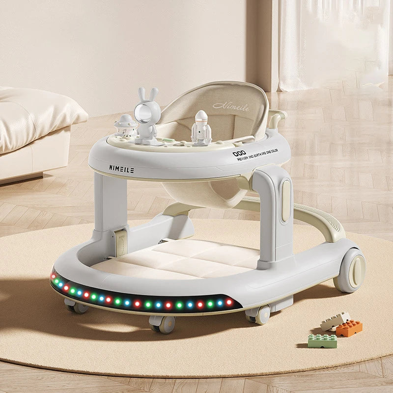 Baby Walker Anti-Rollover Trolley Multifunctional Toddler Walking Assistant Walkers Foldable Activity Walker With Music Toy