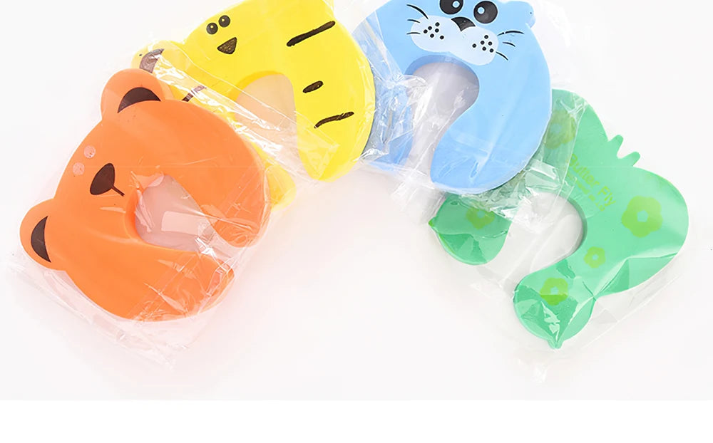 10Pcs Baby Safety For Newborn Furniture Protection Card Door Stopper Security Cute Animal Care Child Lock Finger Protector
