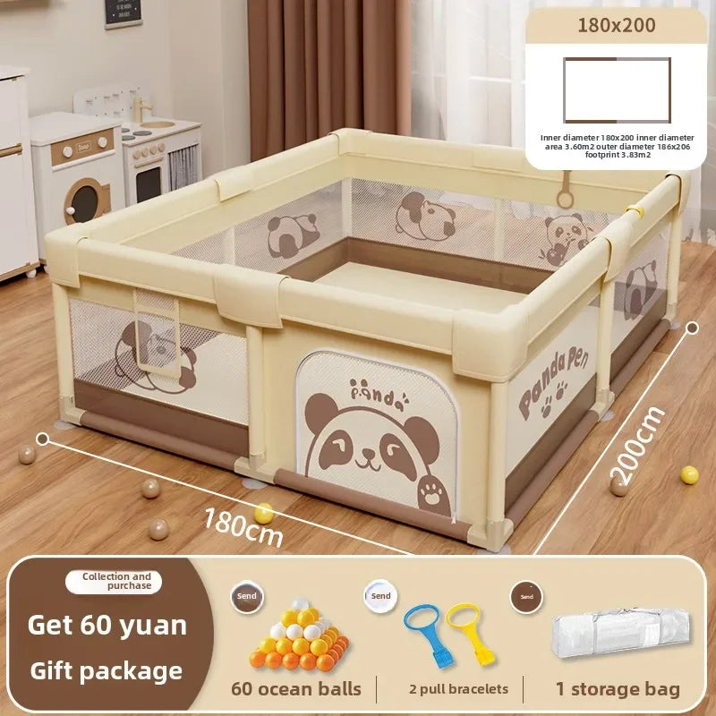 Safety Fence Foldable Baby Playpen Indoor Toddler Activity Area Crawling Mat Easy Assembly Non-Toxic Materials Indoor Playground