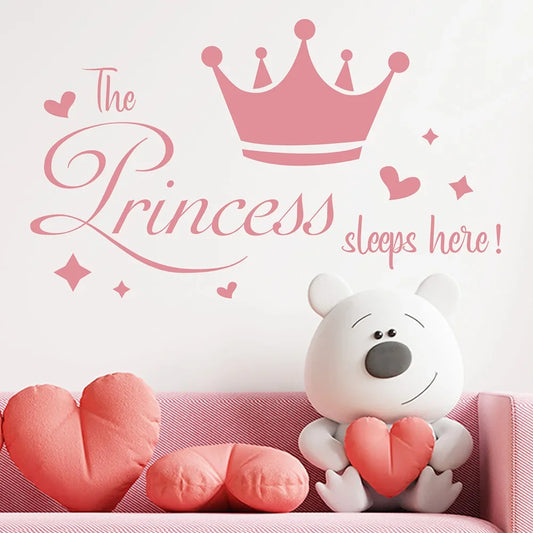 “The Princess Sleeps Here” Wall Sticker – Sweet Royal Touch