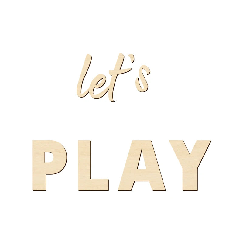 “Let’s Play” Wooden Wall Sign – Playroom Magic Starts Here