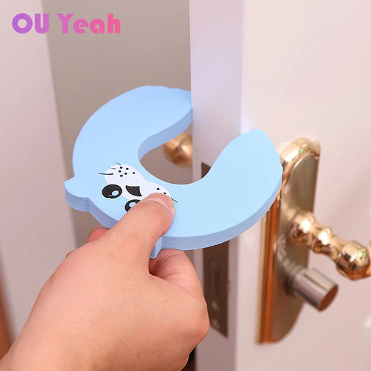 10Pcs Baby Safety For Newborn Furniture Protection Card Door Stopper Security Cute Animal Care Child Lock Finger Protector