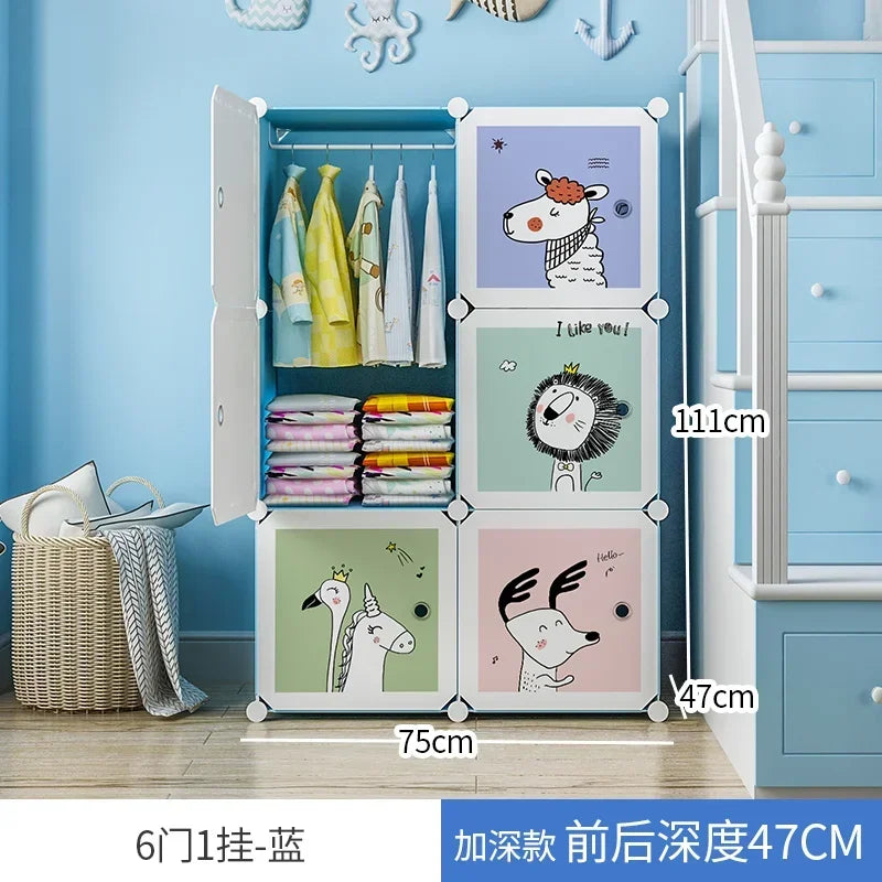 Baby Storage Organizer Wardrobe Dressers Closet Cube Wardrobe Plastic Armarios Para Sala De Estar Bedroom Furniture LQXP