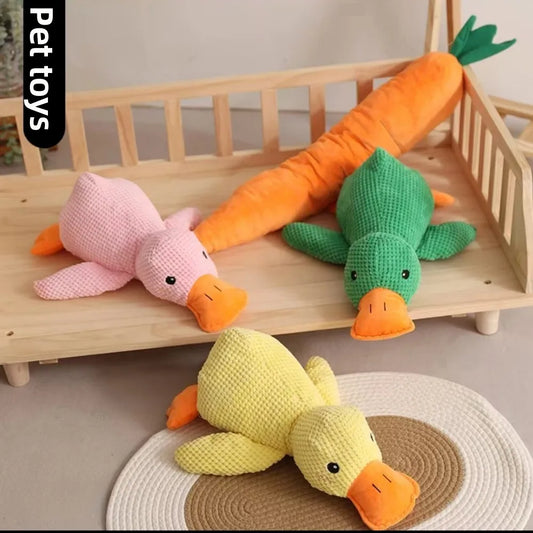 1/3PCS Things For Dogs Dogs Accessories Dog Supplies Calming Duck Squeaky Plush Toy Luxury Sleep Aid Durable Puppy Companion Pet