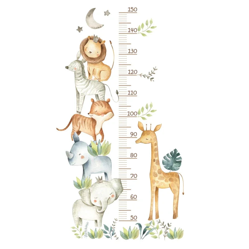 Animal Height Chart Wall Stickers – Track Every Precious Inch