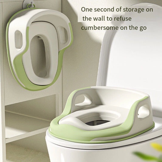 1 Pc Potty Training Seat with Handles Plastic Toilet Trainer Ring for Ages 3-6 Easy Storage Wall Hook Included Baby Potty