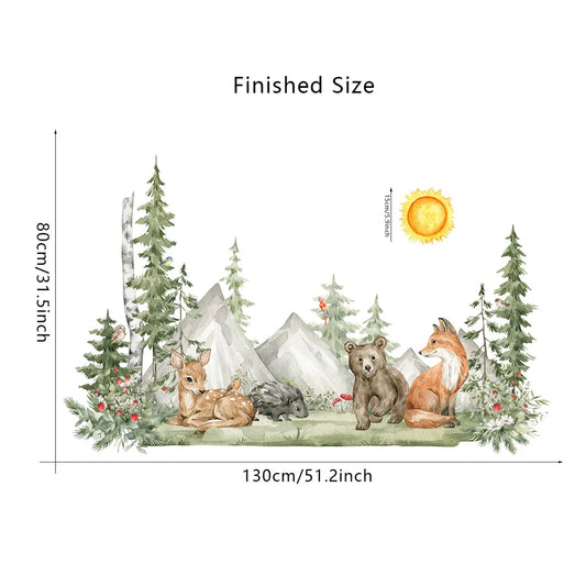 Hand-Painted Woodland Forest Wall Stickers