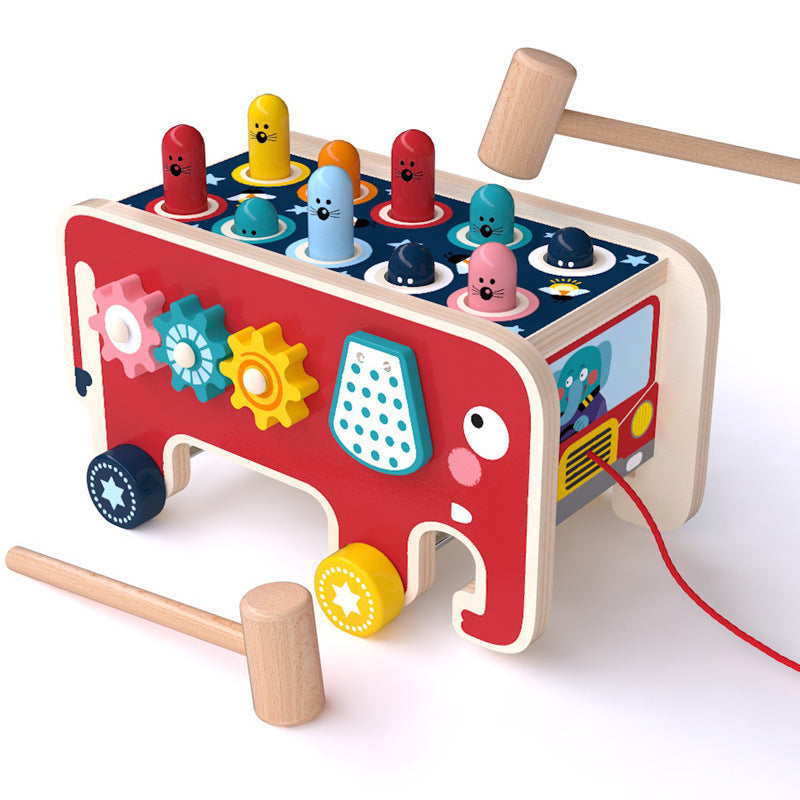 Montessori Wooden Pounding Bus