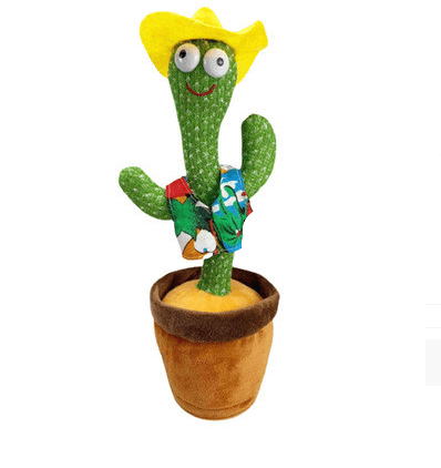 Dancing Cactus Enchanting Flower Electric Plush Toy Twisting Music Song - Babyblush