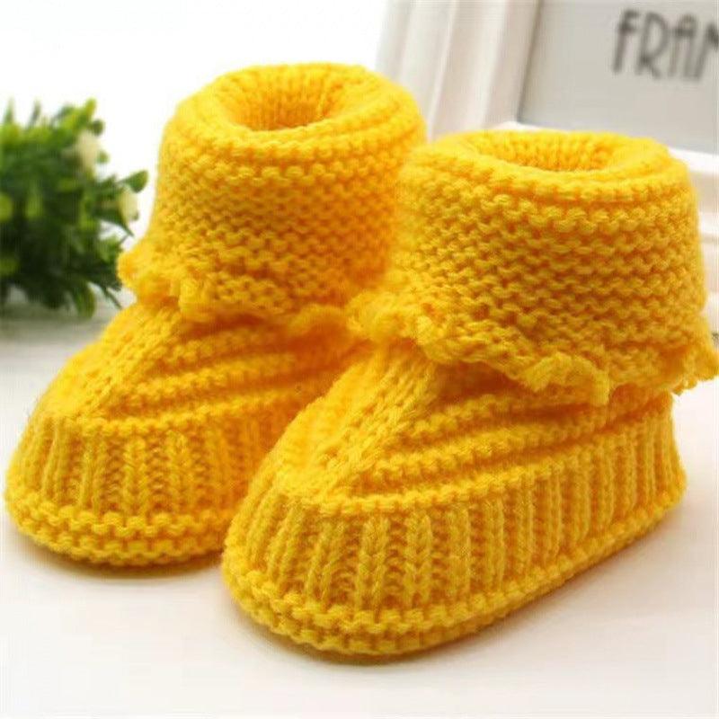 Male and female Babies Handmade Knitted Wool Soft Bottom Babies - Babyblush
