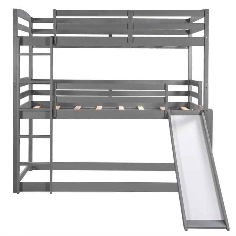 Triple bunk bed with slide - Babyblush