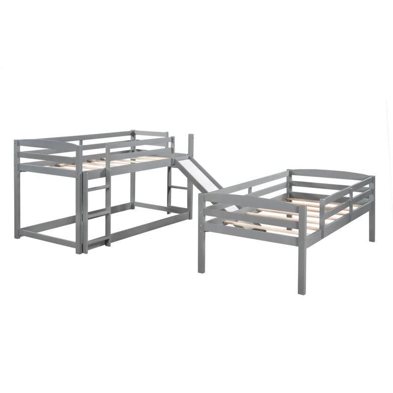 Triple bunk bed with slide - Babyblush