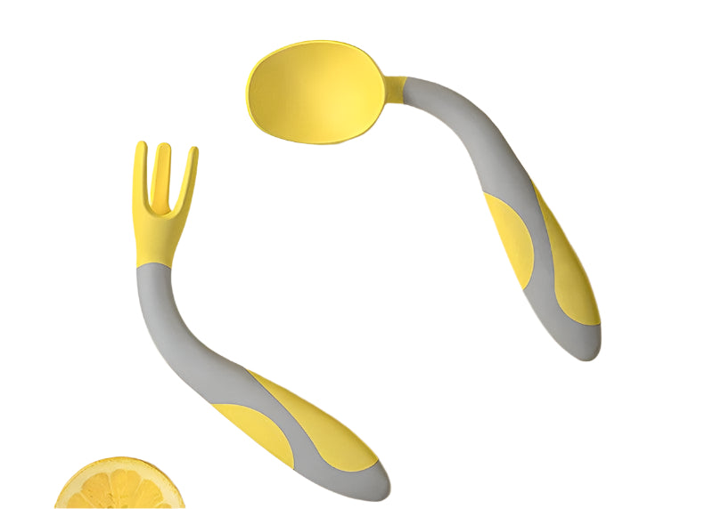 Baby Training Fork Spoon Twist Spoon Children's Tableware Set - Babyblush