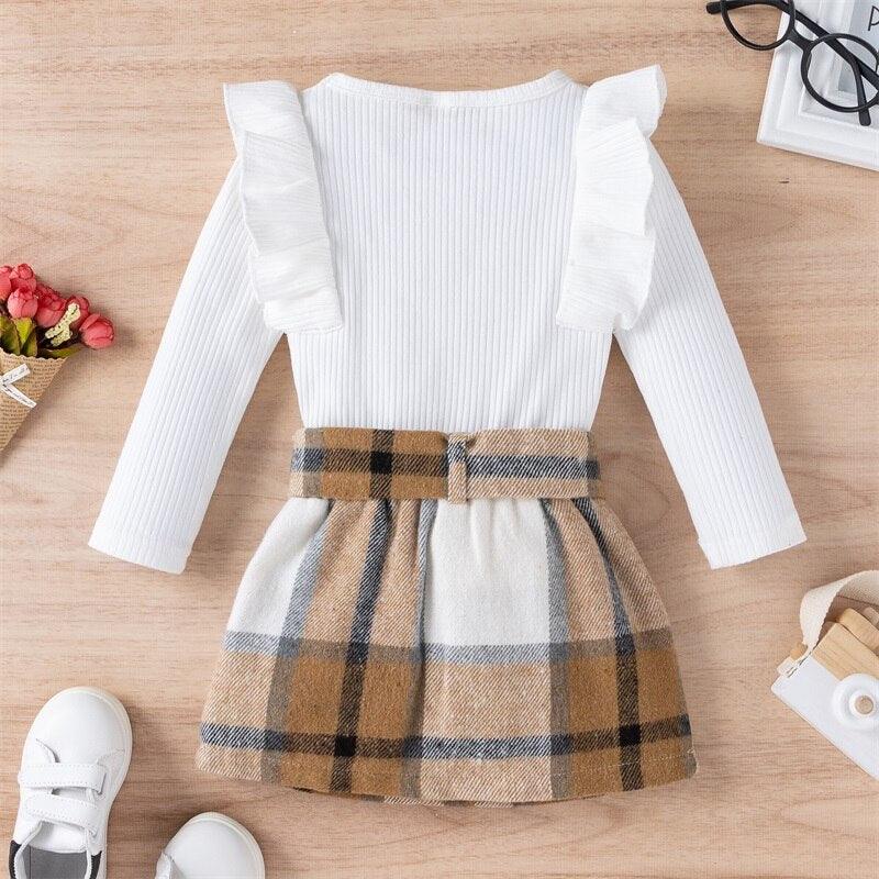 Knitted Ribbed Solid Color Baby Girl Set - Babyblush