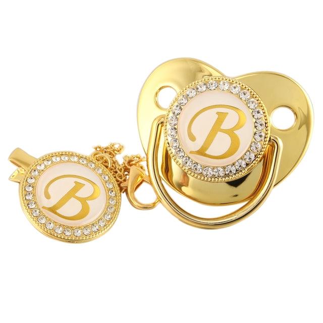Name Initial Letter Baby Pacifier - Babyblush