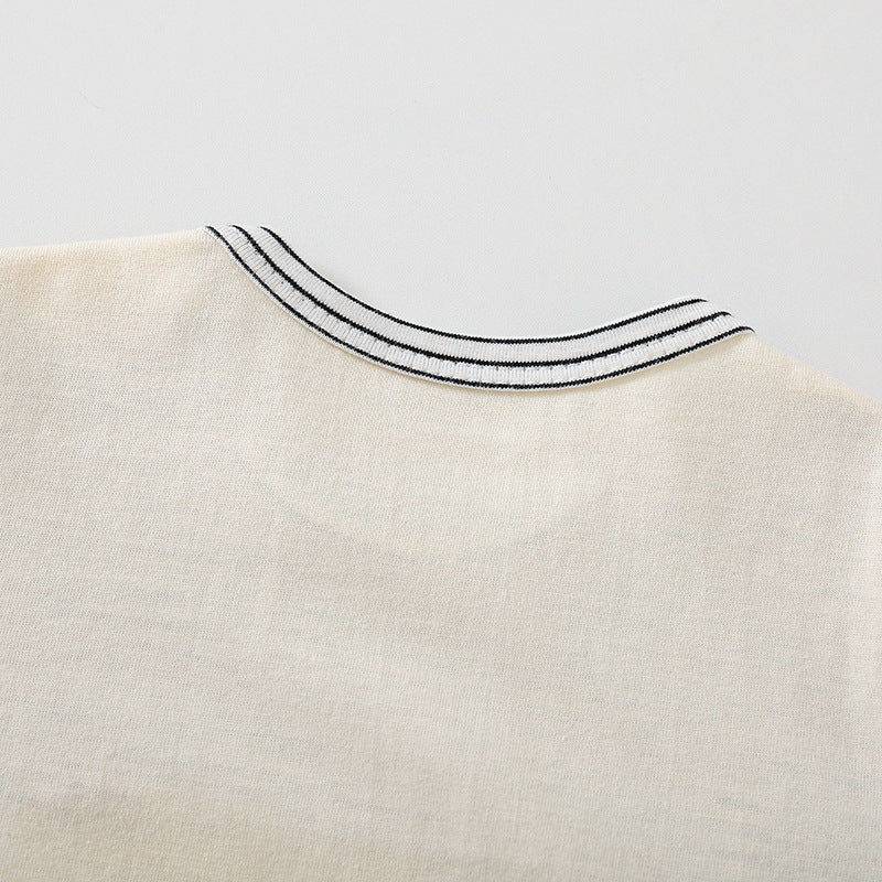 Cartoon Bear Print Baby Short Sleeve Romper