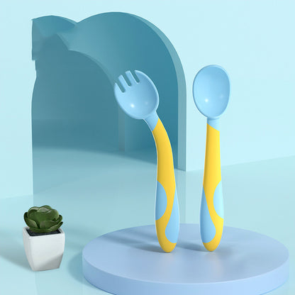 Baby Training Fork & Spoon Set – Easy-Grip, Twist-Safe Learning Tableware