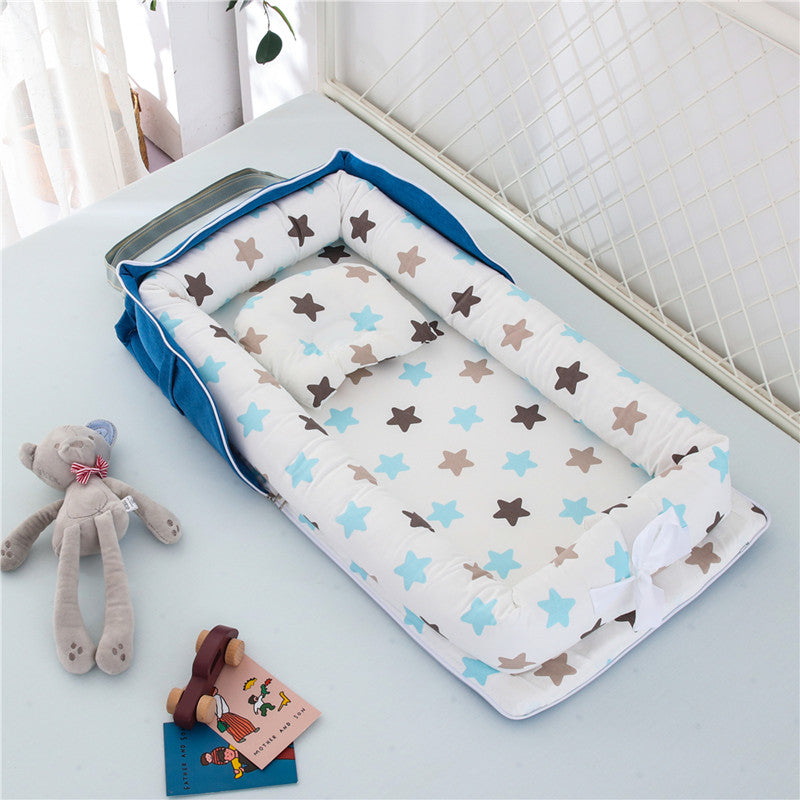 Portable Cotton Baby Crib – Foldable, Cozy & Secure Newborn Sleeping Nest