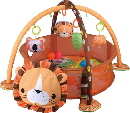 Baby Crawling Mat with Play Fence & Activity Rack