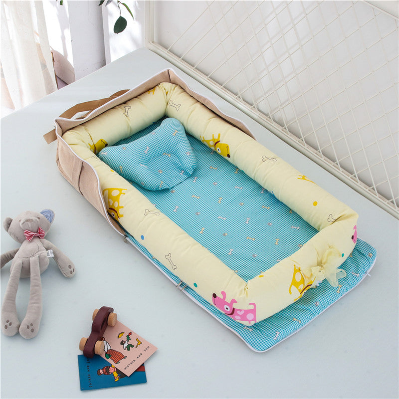 Portable Cotton Baby Crib – Foldable, Cozy & Secure Newborn Sleeping Nest