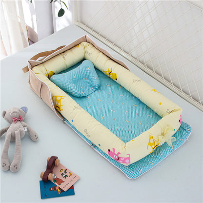 Portable Cotton Baby Crib – Foldable, Cozy & Secure Newborn Sleeping Nest