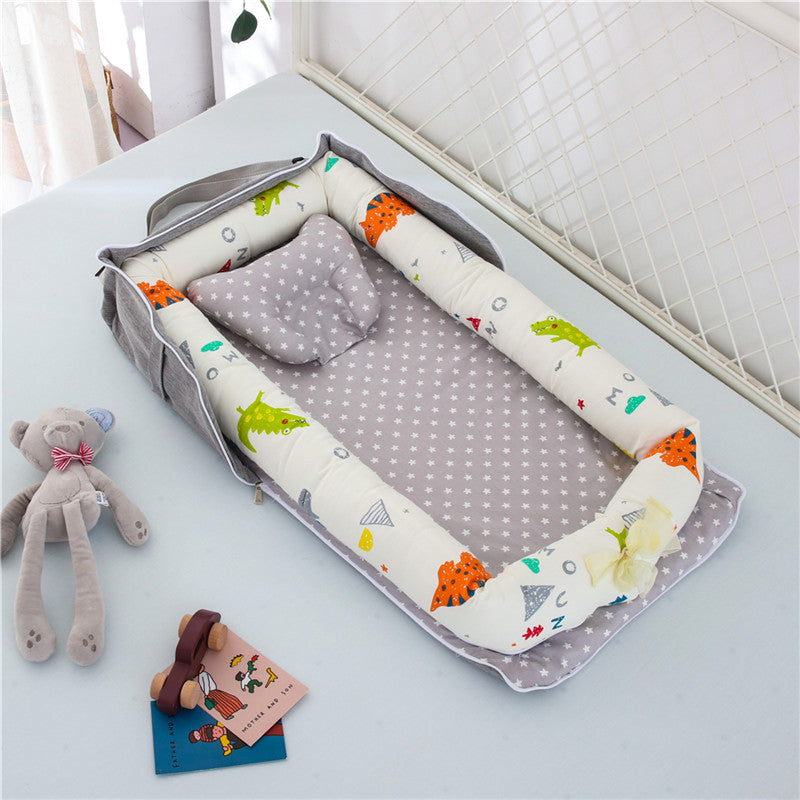 Portable Cotton Baby Crib – Foldable, Cozy & Secure Newborn Sleeping Nest