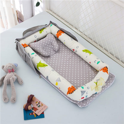 Portable Cotton Baby Crib – Foldable, Cozy & Secure Newborn Sleeping Nest