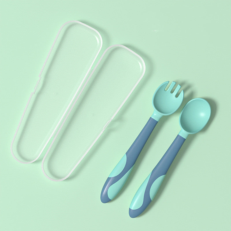 Baby Training Fork & Spoon Set – Easy-Grip, Twist-Safe Learning Tableware