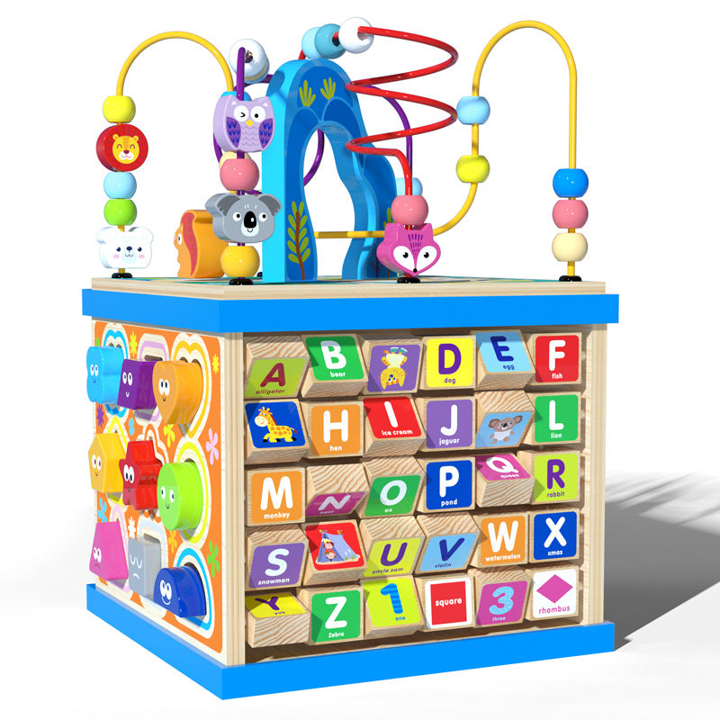Montessori Wooden Activity Cube