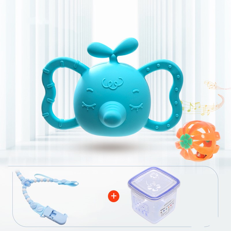 Baby Elephant Silicone Teether & Rattle – Soothing, Safe & Adorable for Little Chewers