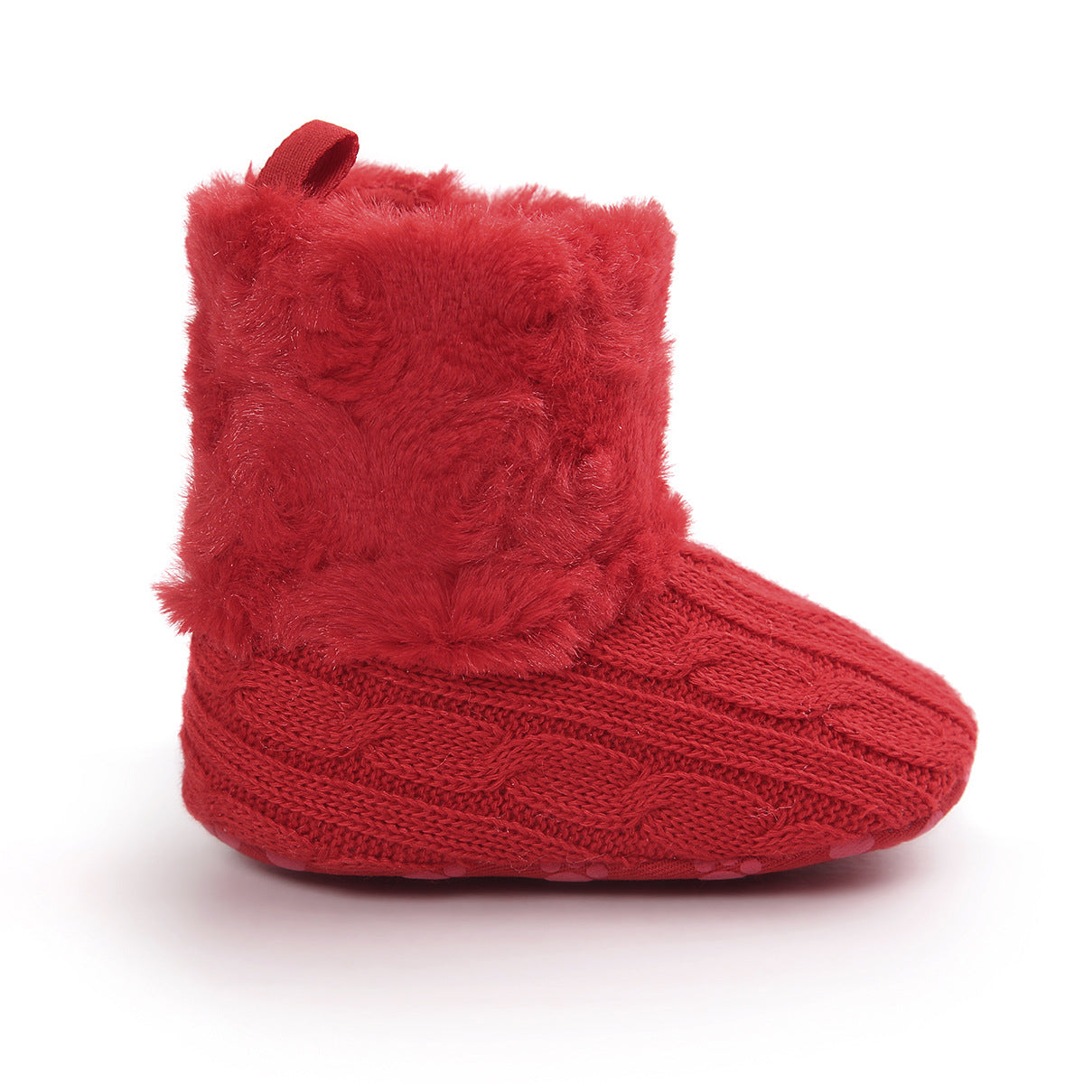 Cozy Knit & Faux Fur Baby Booties