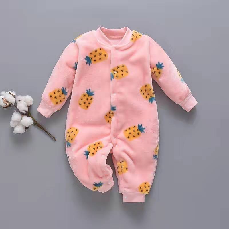 BabyBlush Long Sleeve Flannel Baby Romper