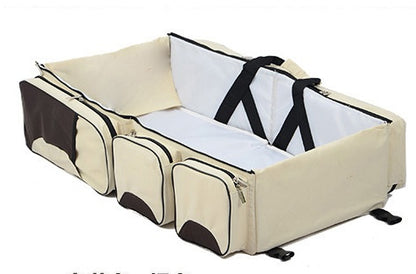 3-in-1 Portable Baby Travel Bed & Multifunction Mommy Bag – Foldable, Spacious & Perfect for On-the-Go Sleeping