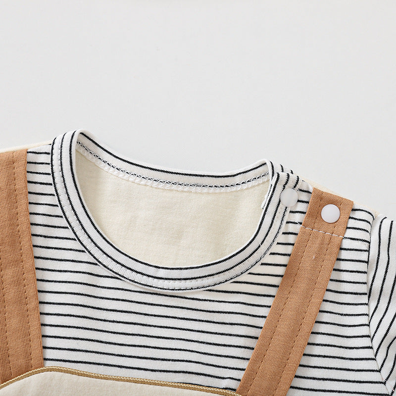 Cartoon Bear Print Baby Short Sleeve Romper