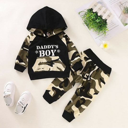 Boys Camo Hoodie & Jogger Set — “Daddy’s Boy”