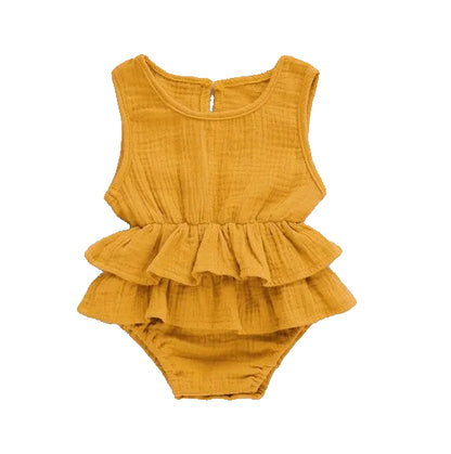Ruffle Layered Cotton Baby Romper