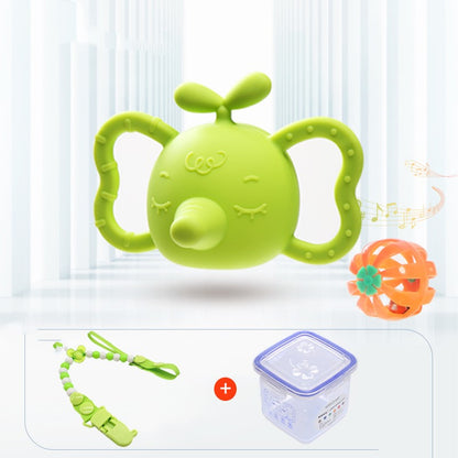 Baby Elephant Silicone Teether & Rattle – Soothing, Safe & Adorable for Little Chewers