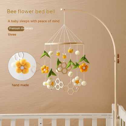 Bee Flower Bed Bell Stroller Bed Toy Newborn Baby Rattle Hanging Honeycomb Soothing Wind Chimes