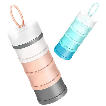 Collapsible water bottles in white, pink, blue, and gray on a white background