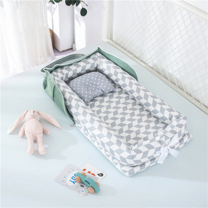 Portable Cotton Baby Crib – Foldable, Cozy & Secure Newborn Sleeping Nest